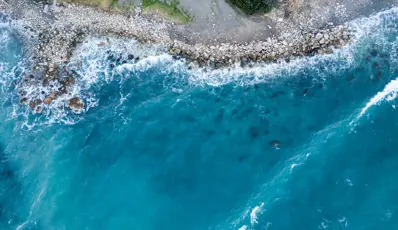 coastline with waves