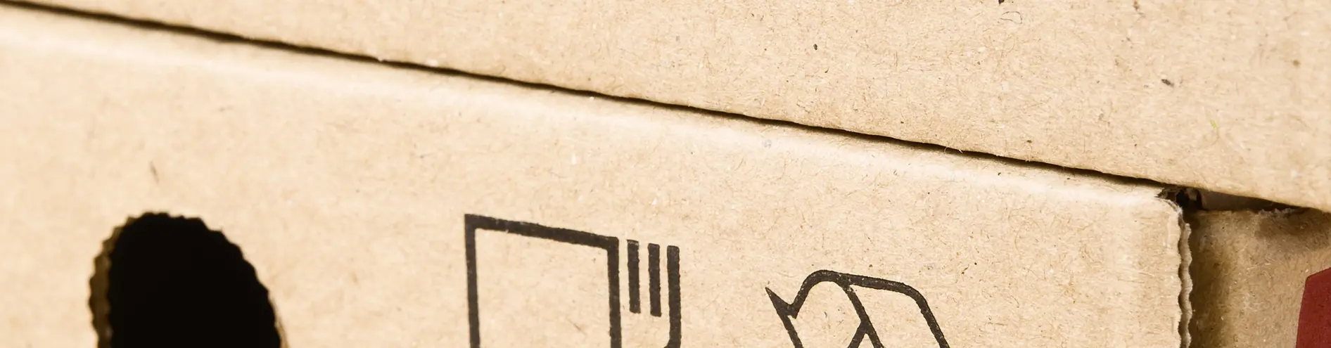 Packaging with recycle symbol in it