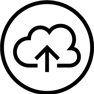 Cloud with an arrow, representing carbon capture