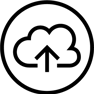 Cloud with an arrow, representing carbon capture