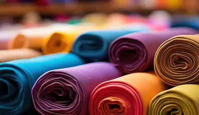 Colorful Fabrics Neatly Aligned Traditional Textile Mill