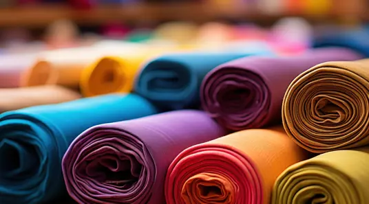 Colorful Fabrics Neatly Aligned Traditional Textile Mill