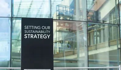 Setting our sustainability strategy sign 